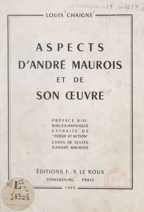 ebook cover of Aspects d'André Maurois et de son oeuvre, by Louis Chaigne