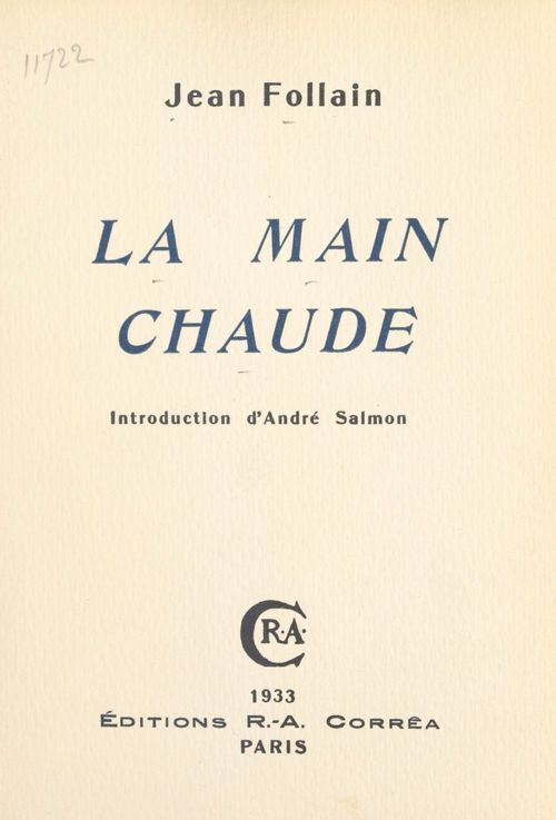 Couverture ebook de La main chaude, de Jean Follain