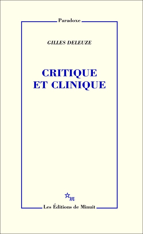 Couverture ebook de Critique et clinique, de Gilles Deleuze