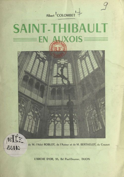 Couverture ebook de Saint-Thibault en Auxois, de Albert Colombet