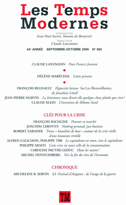 Couverture ebook de Les Temps Modernes N° 655, de Collectif