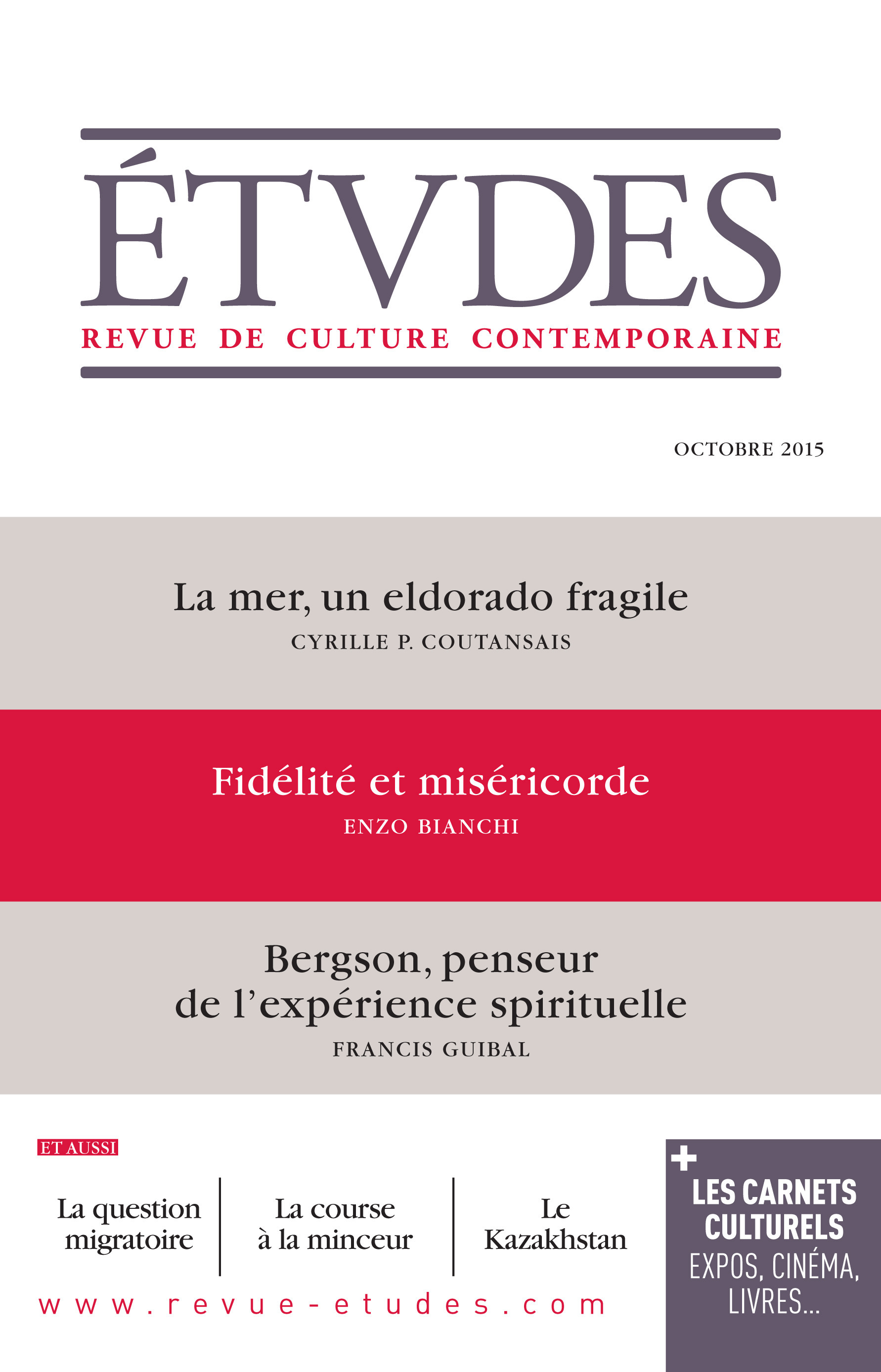 Couverture ebook de Etudes Octobre 2015, de Collectif