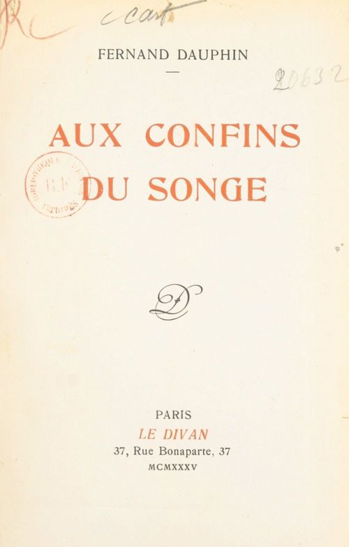 Couverture ebook de Aux confins du songe, de Fernand Dauphin