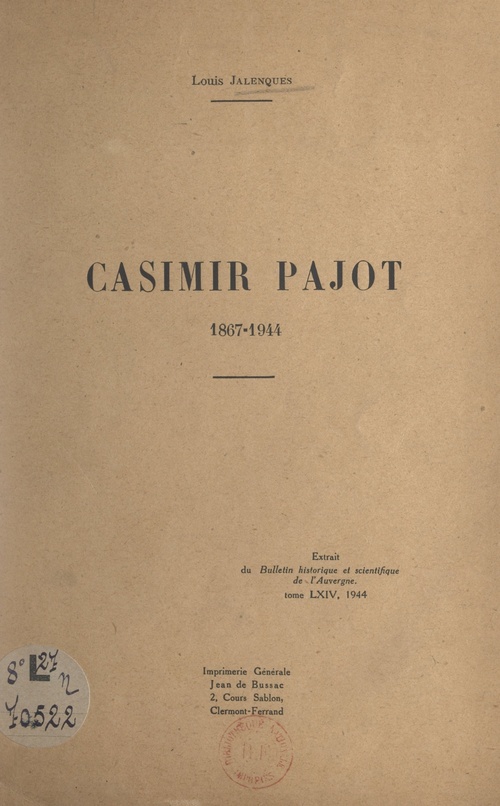 ebook cover of Casimir Pajot, 1867-1944, by Louis Jalenques