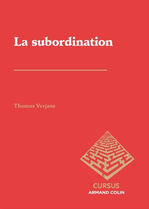ebook cover of La subordination, by Thomas Verjans