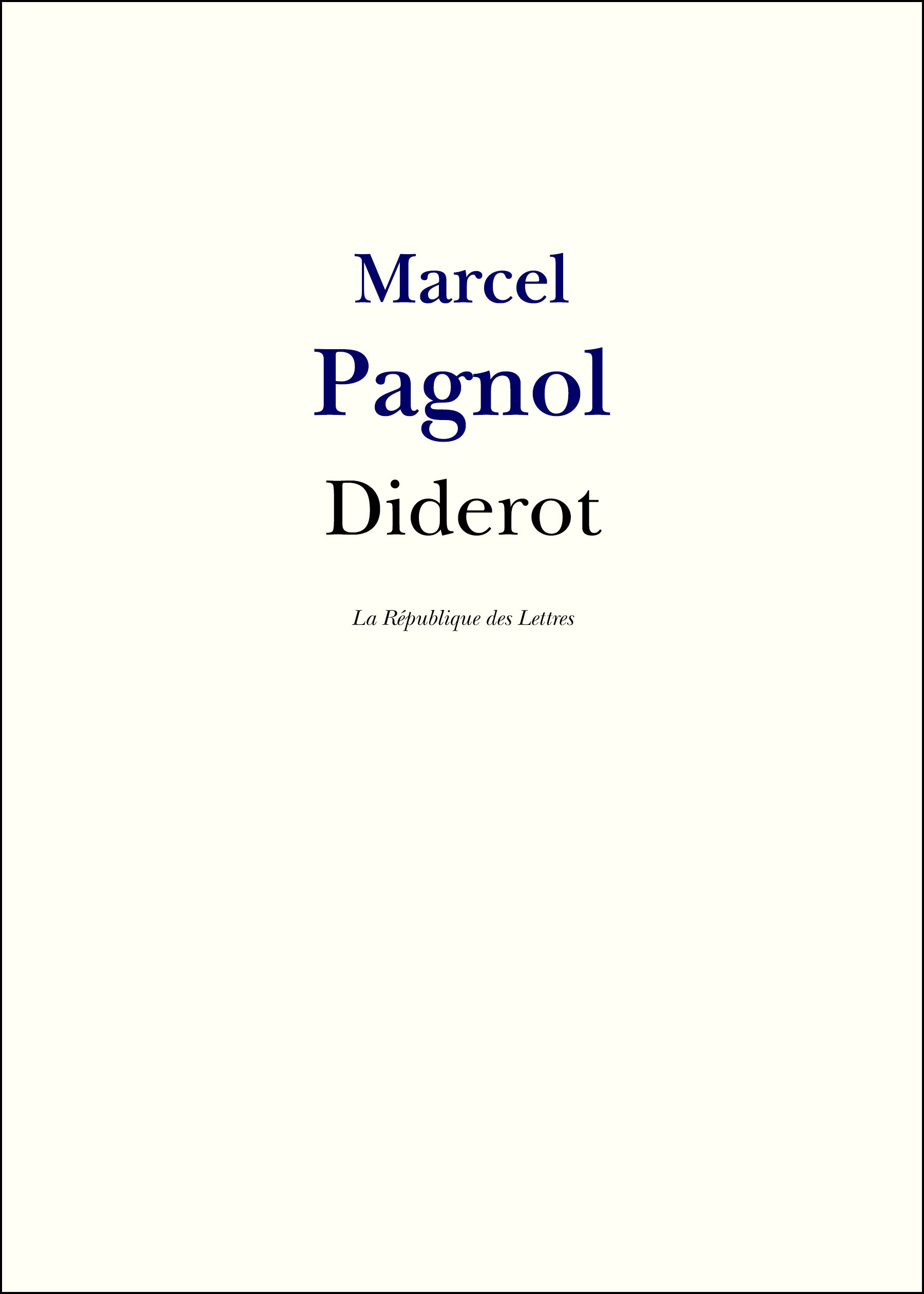 Couverture ebook de Diderot, de Marcel Pagnol