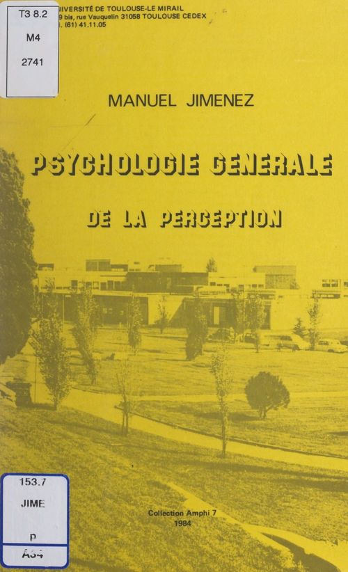 ebook cover of Psychologie générale de la perception, by Manuel Jimenez