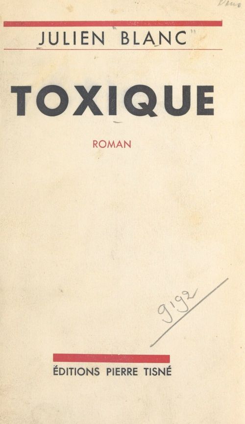 ebook cover of Toxique, by Julien Blanc