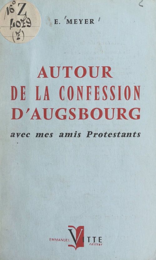 Couverture ebook de Autour de la Confession d'Augsbourg, de Elisabeth Meyer