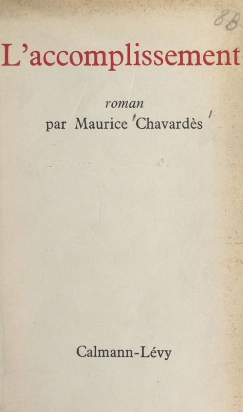 ebook cover of L'accomplissement, by Maurice Chavardès