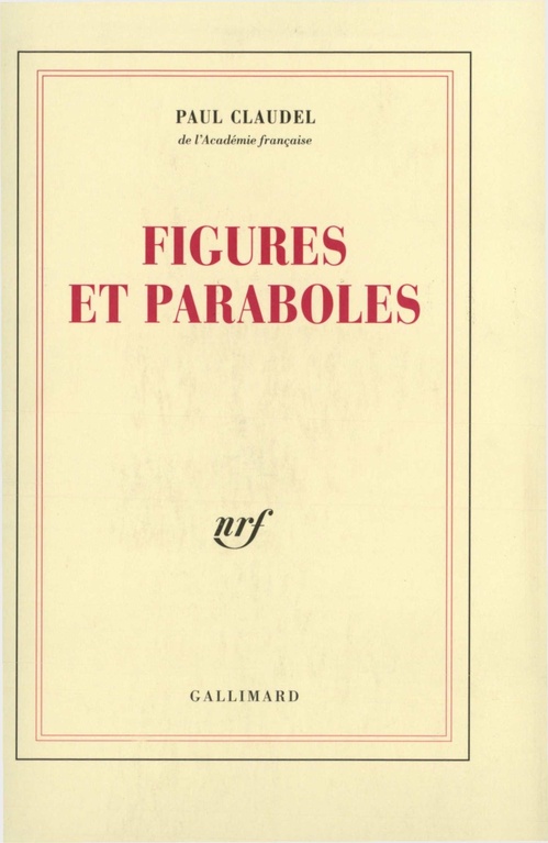 ebook cover of Figures et paraboles, by Paul Claudel