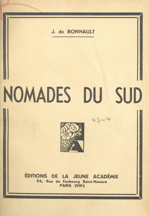 Couverture ebook de Nomades du Sud, de J. De Bonnault