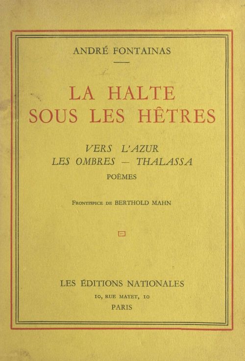 ebook cover of La halte sous les hêtres, by Andre Fontainas