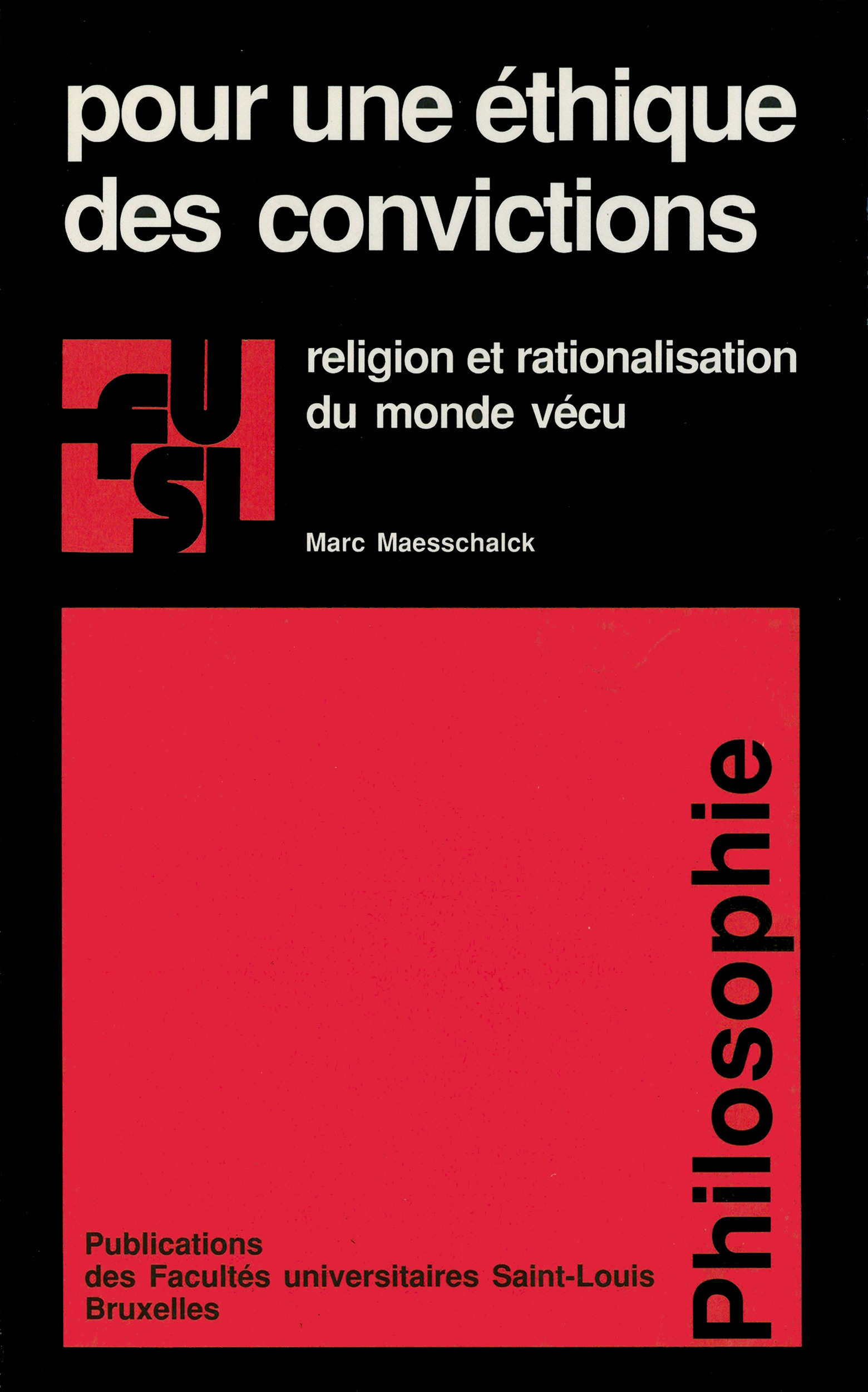 ebook cover of Pour une éthique des convictions, by Marc Maesschalck