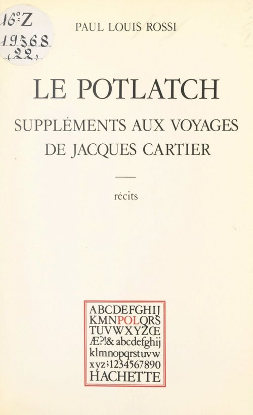 ebook cover of Le potlatch, by Paul-Louis Rossi