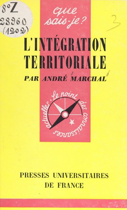 Couverture ebook de L'intégration territoriale, de André Marchal