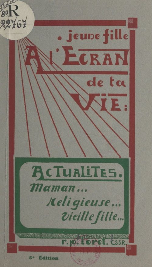 Couverture ebook de Jeune fille à l'écran de ta vie, de Loret