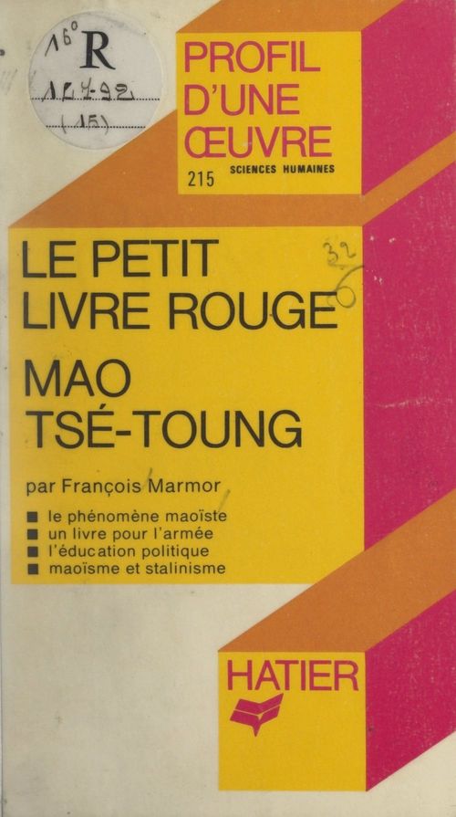 Couverture ebook de Le Petit Livre Rouge, Mao Tsé-toung, de Francois Marmor