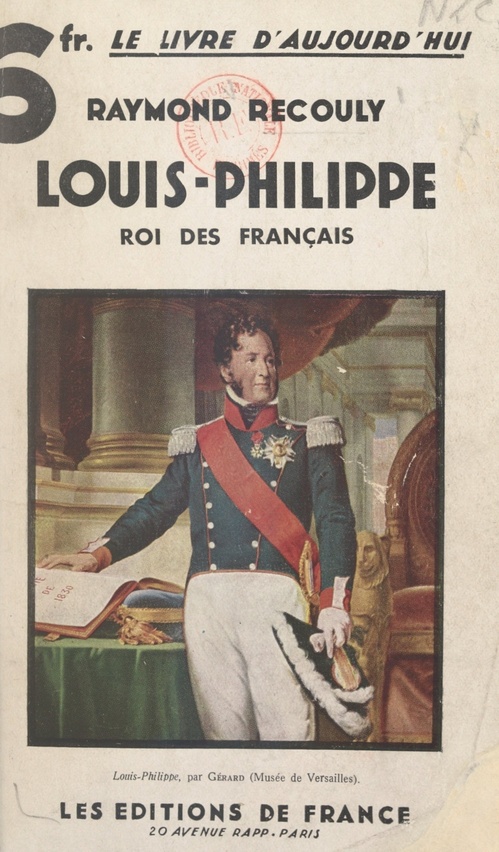 Couverture ebook de Louis-Philippe, roi des Français, de Raymond Recouly