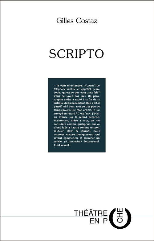 Couverture ebook de Scripto, de Gilles Costaz