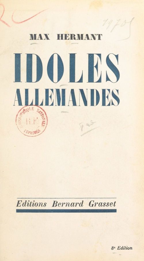 Couverture ebook de Idoles allemandes, de Max Hermant