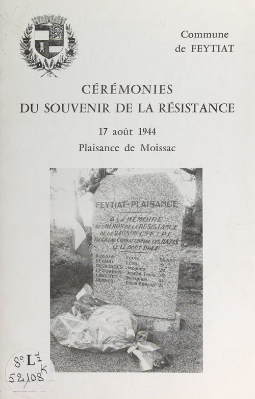 ebook cover of Cérémonies du souvenir de la Résistance, by Mairie De Feytiat