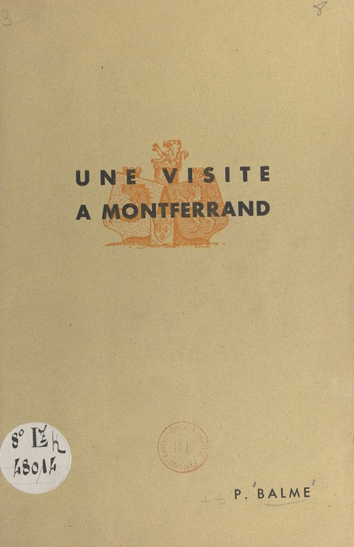 Couverture ebook de Une visite à Montferrand, de Pierre Balme