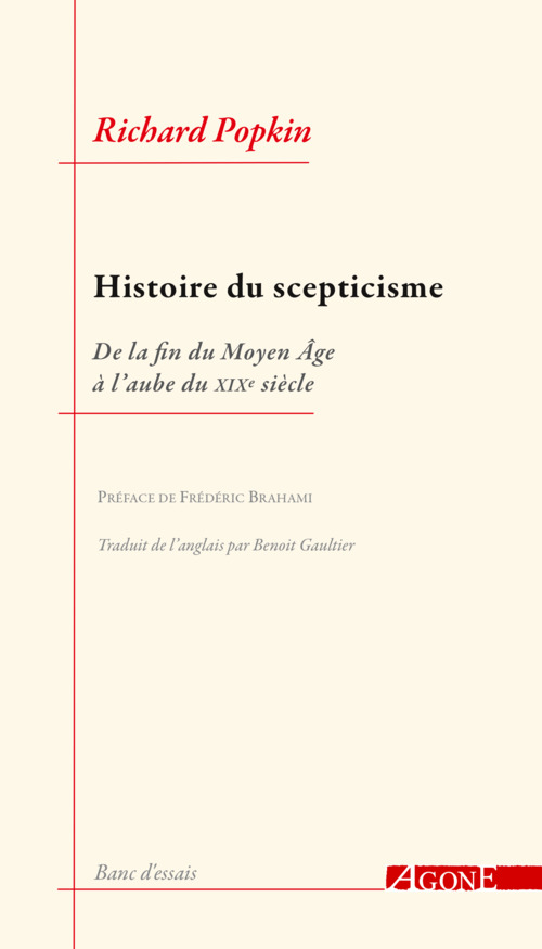 ebook cover of Histoire du scepticisme, by Richard Popkin