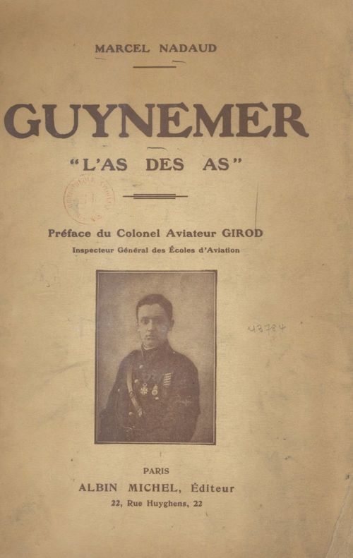 ebook cover of Guynemer, by Marcel Nadeaud