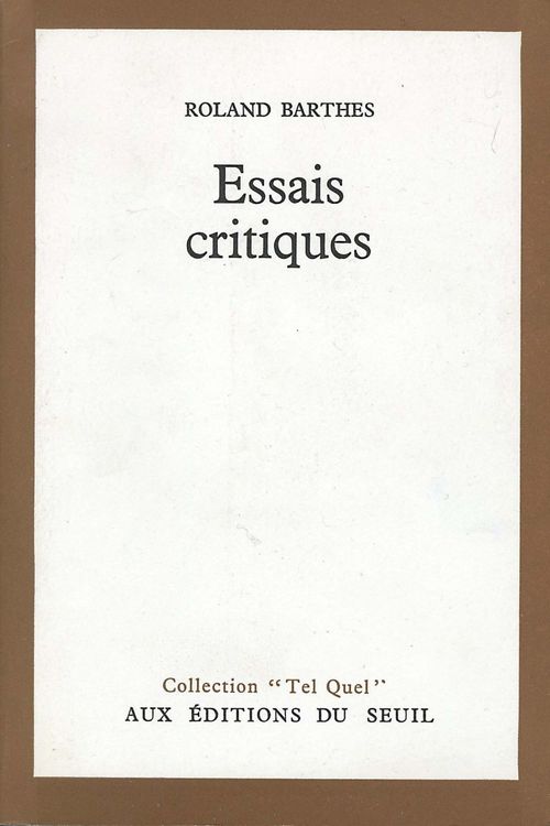 Couverture ebook de Essais critiques, de Barthes Roland