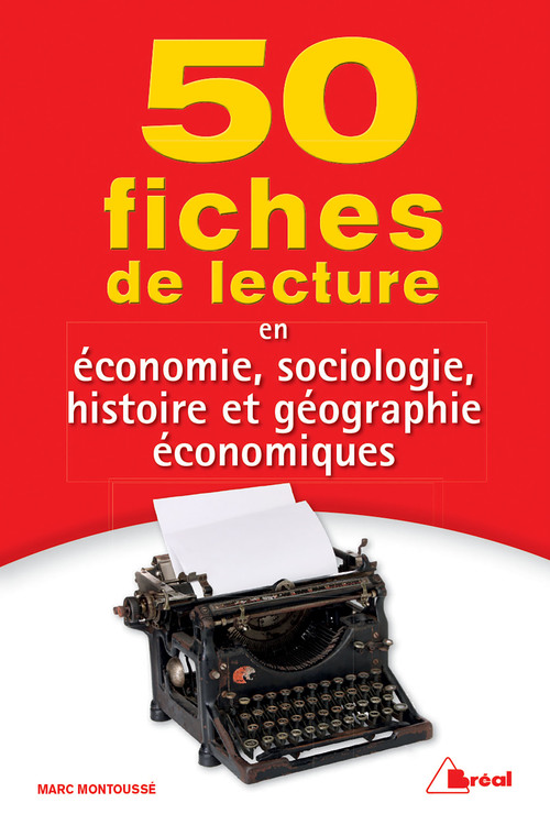 Couverture ebook de 50 fiches de lecture en économie, sociologie, histoire et géographie économiques  , de Marc Montoussé