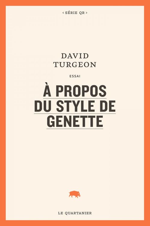 Couverture ebook de À propos du style de Genette, de David Turgeon