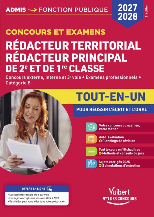 ebook cover of Concours et examens Rédacteur territorial et Rédacteur principal de 2e et 1e classe 2027-2028 - Tout-en-un, by Olivier Bellégo