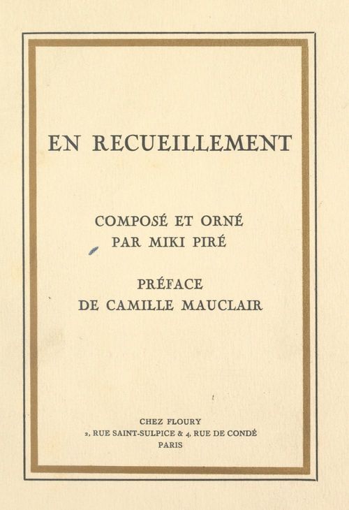 Couverture ebook de En recueillement, de Miki Pire