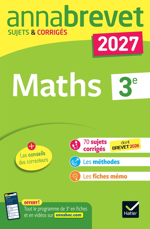 Couverture ebook de Annales du brevet 2027 - Annabrevet Maths 3e - Nouveau brevet, de Bernard Demeillers, Jérôme Boudier, Emmanuelle Michaud
