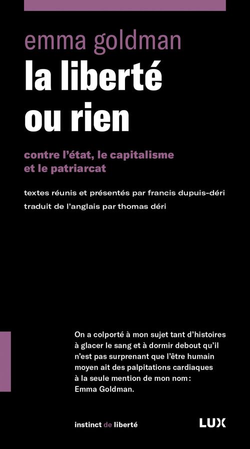 Couverture ebook de La liberté ou rien, de Emma Goldman