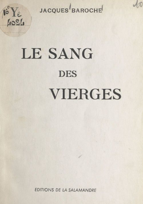 ebook cover of Le sang des vierges, by Jacques Baroche
