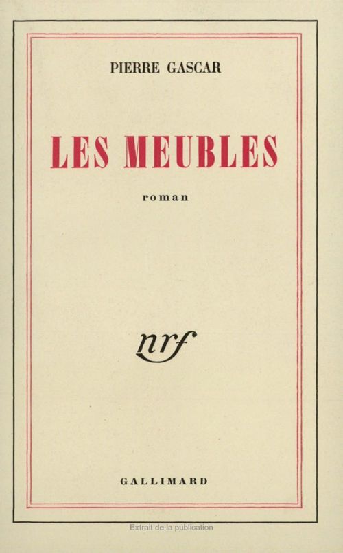 ebook cover of Les Meubles, by Pierre Gascar