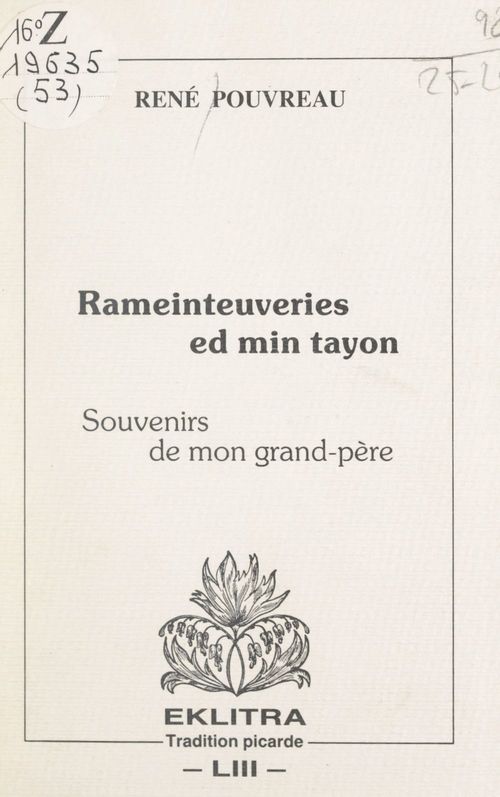 Couverture ebook de Rameinteuveries ed min tayon (souvenirs de mon grand-père), de Rene Pouvreau