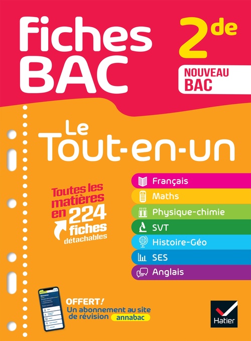 Couverture ebook de Fiches bac - Le Tout-en-un 2de (toutes les matières) - 2026-2027, de Collectif