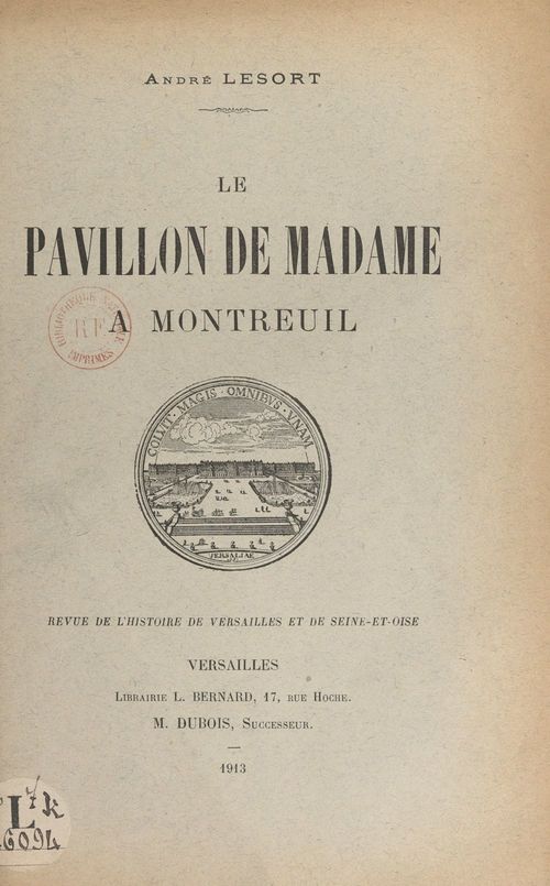 Couverture ebook de Le pavillon de Madame à Montreuil, de Andre Lesort