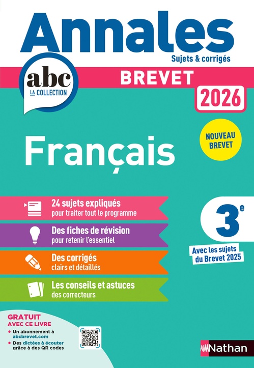 ebook cover of Annales Brevet Français 2026 - Corrigé, by Thomas Bouhours