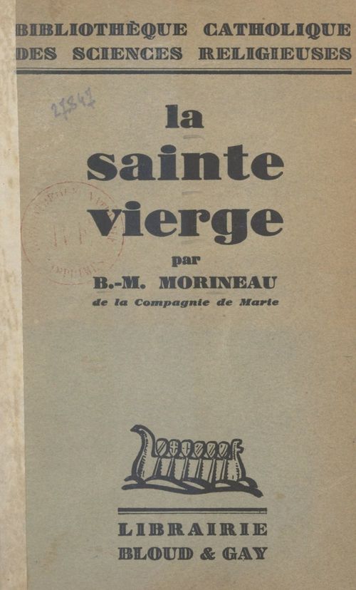 ebook cover of La Sainte Vierge, by Benjamin-Marie Morineau
