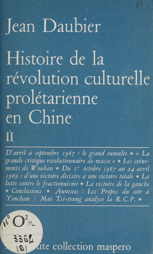 ebook cover of Histoire de la révolution culturelle prolétarienne en Chine (2), by Jean Daubier