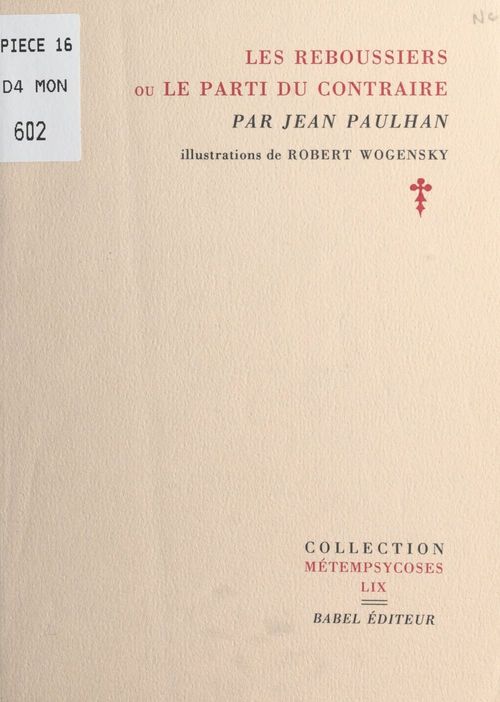 ebook cover of Les Reboussiers ou Le parti du contraire, by Jean Paulhan