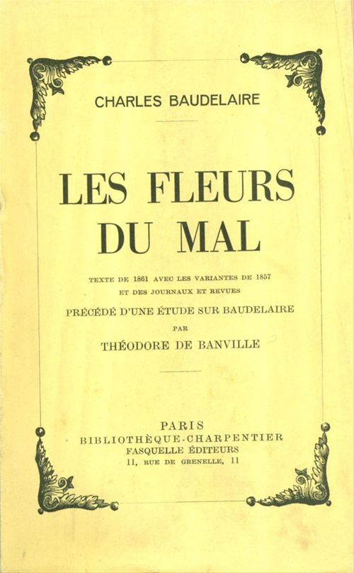 Couverture ebook de Les fleurs du mal, de Charles Baudelaire