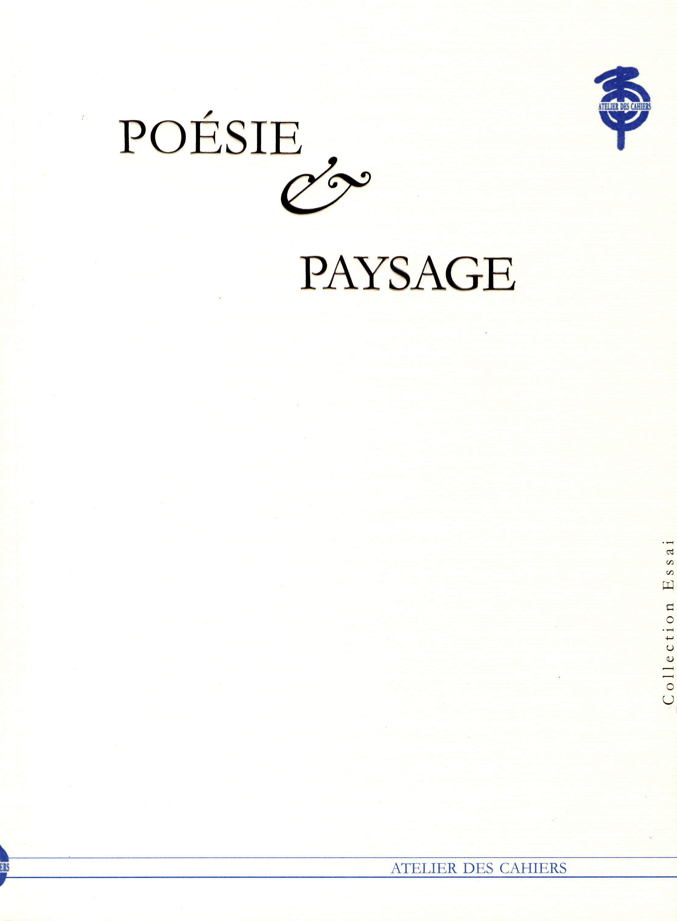 ebook cover of Poésie et paysage, by Yves Millet