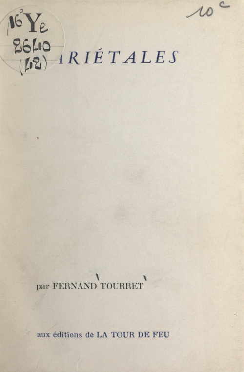 Couverture ebook de Pariétales, de Fernand Tourret