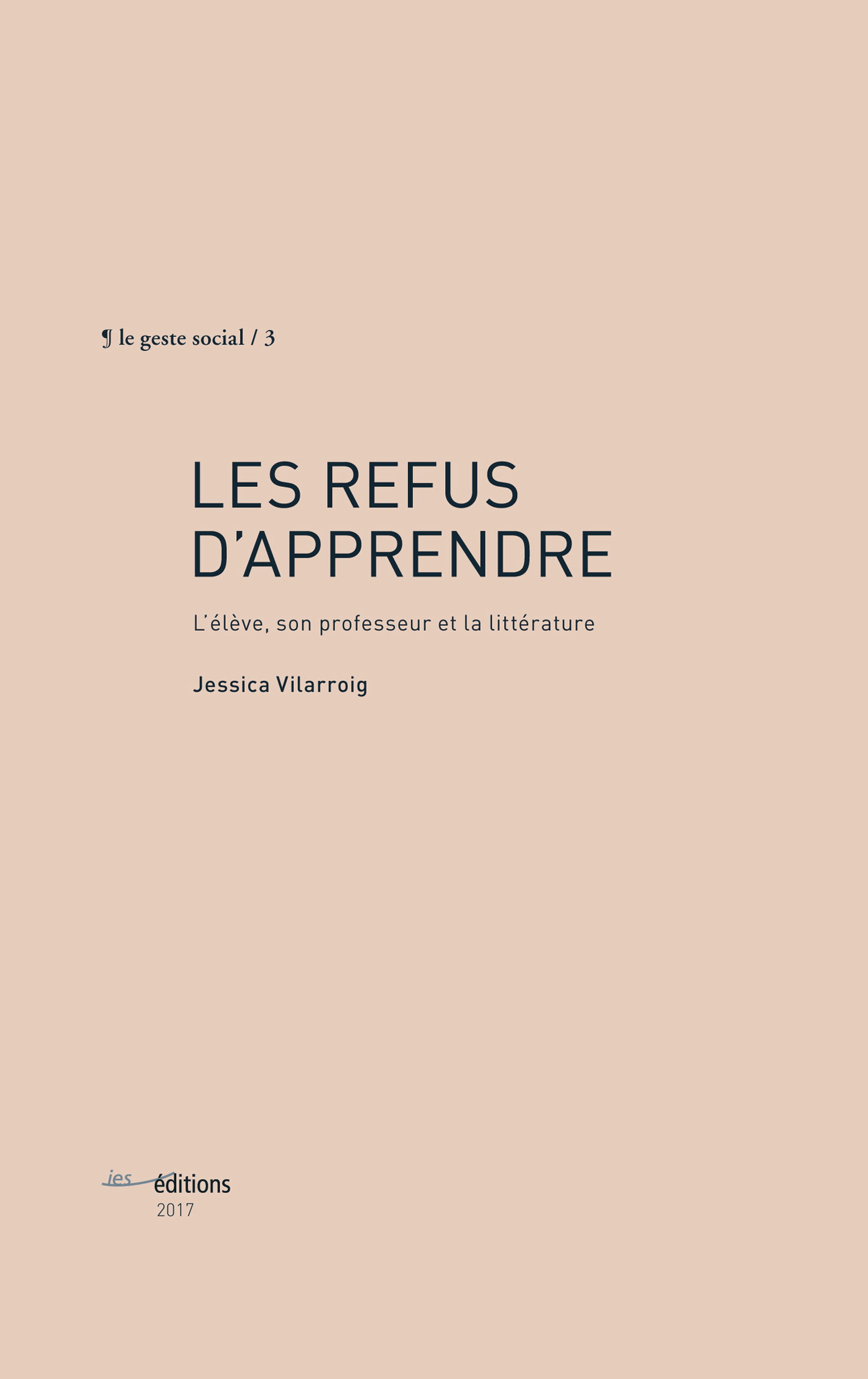 Couverture ebook de Les refus d'apprendre, de Jessica Vilarroig