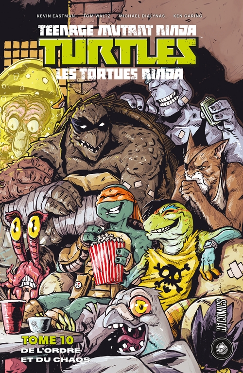 Couverture ebook de Les Tortues Ninja - TMNT, T10 : De l'ordre et du chaos, de Michael Dialynas, Kevin Eastman, Tom Waltz
